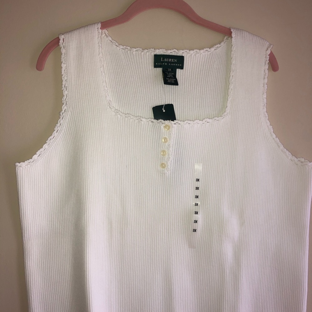 Ralph Lauren Women’s Plus Sz white sleeveless Top